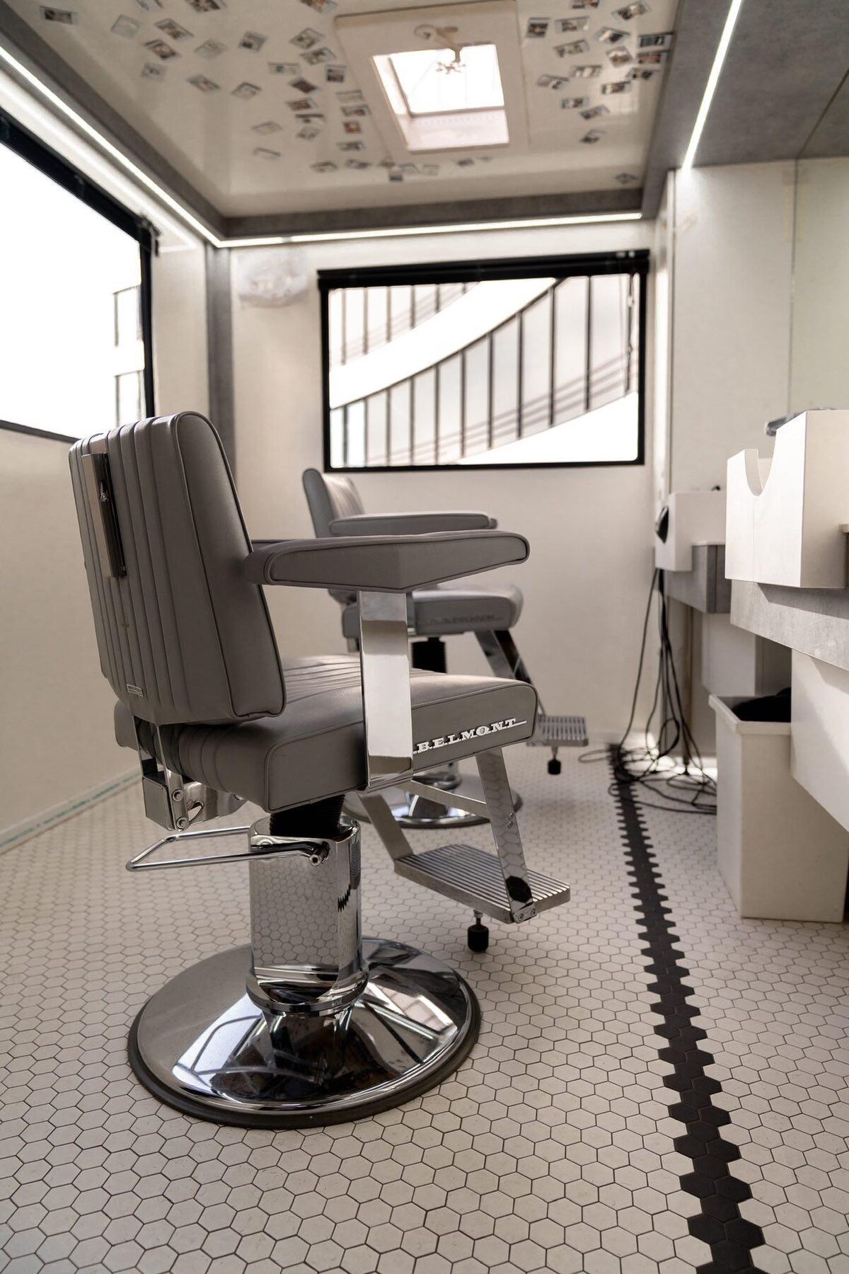 Inside the studio — BELMONT chairs and skylight